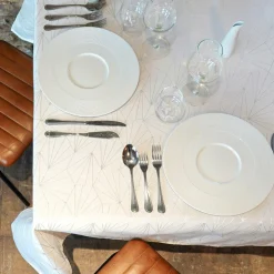 Nappe de Noël rectangulaire (145 x 300 cm) Facette Blanc