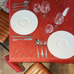 Nappe de Noël rectangulaire (145 x 240 cm) Facette Rouge