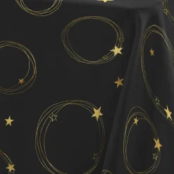 Nappe de Noël rectangulaire (150 x 300 cm) Star Noir et or