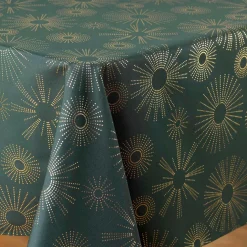 Nappe de Noël rectangulaire (150 x 240 cm) Pampille métallisé Vert