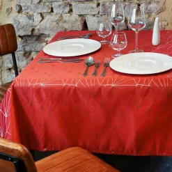 Nappe de Noël rectangulaire (145 x 300 cm) Facette Rouge