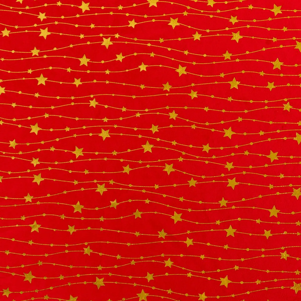 Nappe de Noël rectangulaire (140 x 240 cm) Pluie d'étoiles Rouge et doré