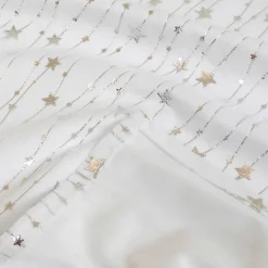 Nappe de Noël rectangulaire (140 x 360 cm) Pluie d'étoiles Blanche