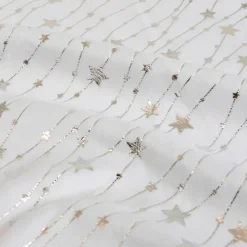 Nappe de Noël rectangulaire (140 x 360 cm) Pluie d'étoiles Blanche