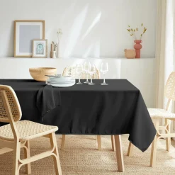 Nappe rectangulaire anti tache (140 x 300 cm) Elise Noire