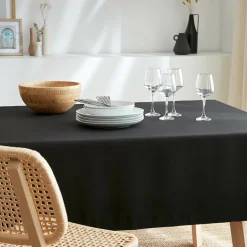 Nappe rectangulaire anti tache (140 x 350 cm) Elise Noire