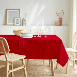 Nappe rectangulaire anti tache (140 x 350 cm) Elise Rouge