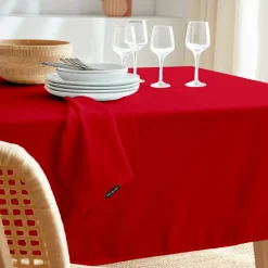 Nappe rectangulaire anti tache (140 x 300 cm) Elise Rouge