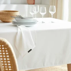 Nappe rectangulaire anti tache (140 x 350 cm) Elise Blanche
