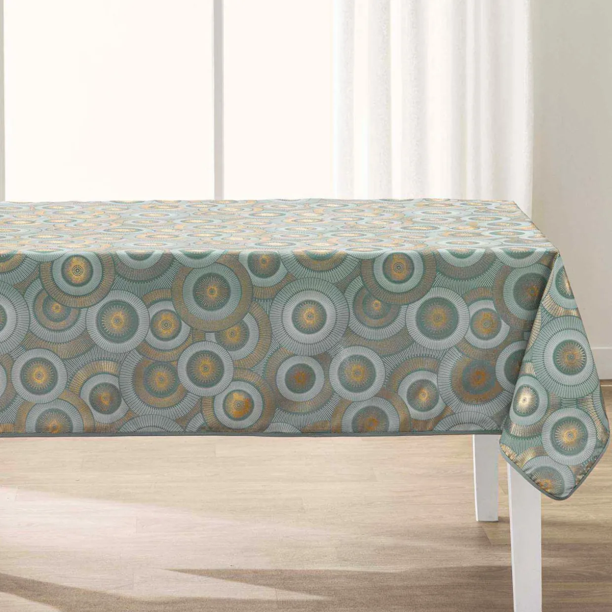 Nappe rectangulaire antitache (145 x 240 cm) Eclipse Vert Sauge