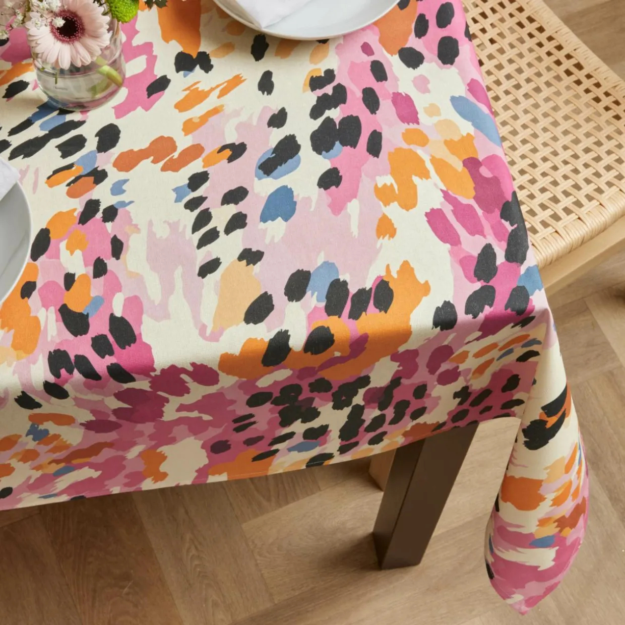 Nappe rectangulaire coton enduit (150 x 250 cm) Mowgli Multicolore