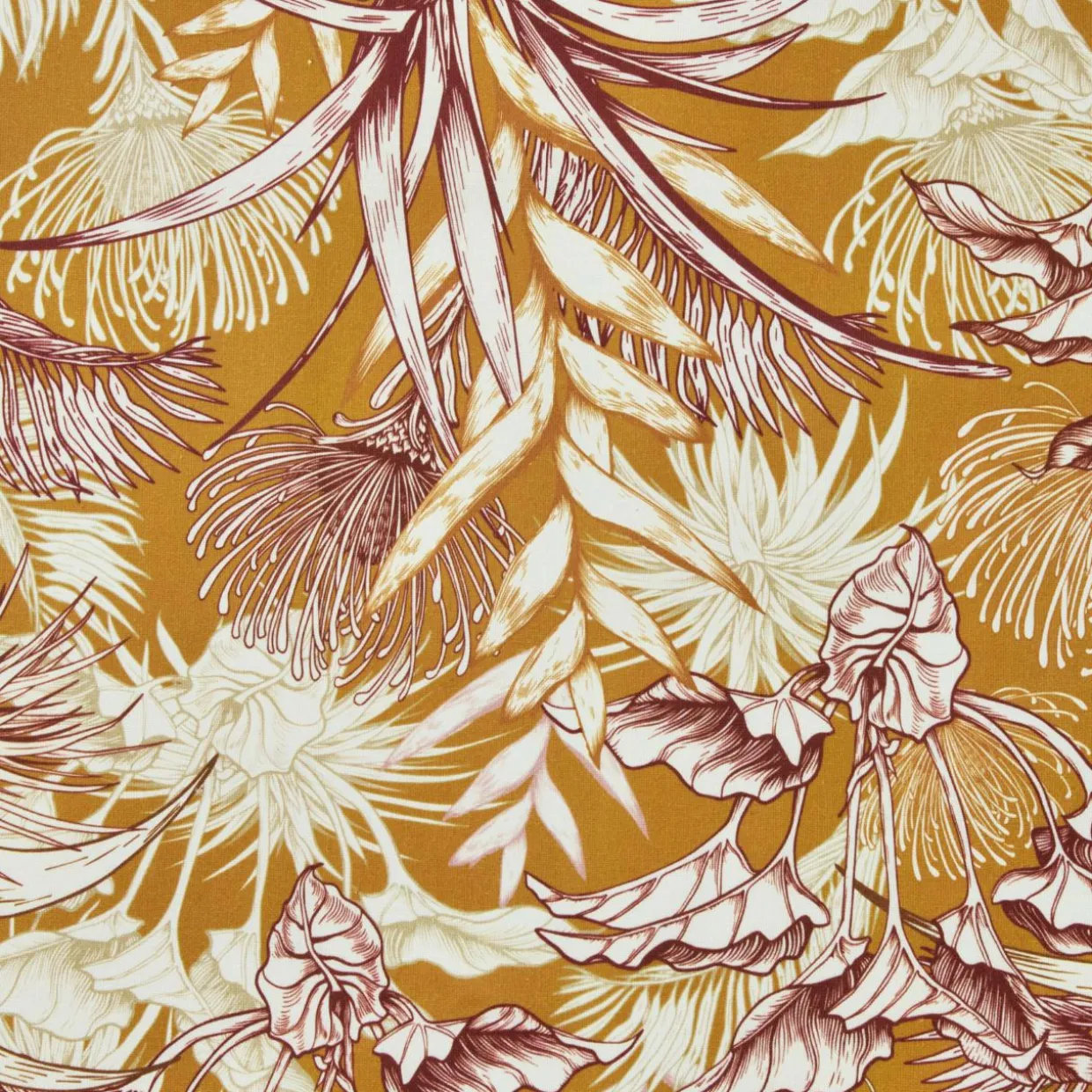Nappe rectangulaire coton enduit (150 x 350 cm) Granada Jaune moutarde