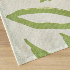 Nappe rectangulaire coton enduit (150 x 350 cm) Galice Vert eucalyptus