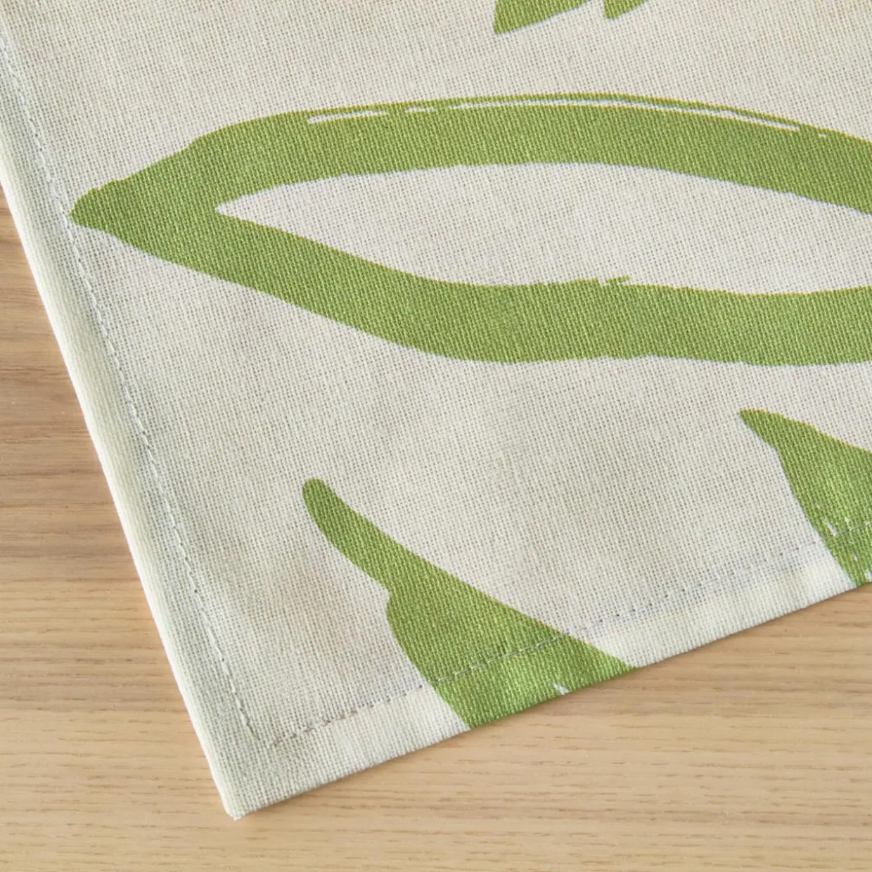 Nappe rectangulaire coton enduit (150 x 350 cm) Galice Vert eucalyptus