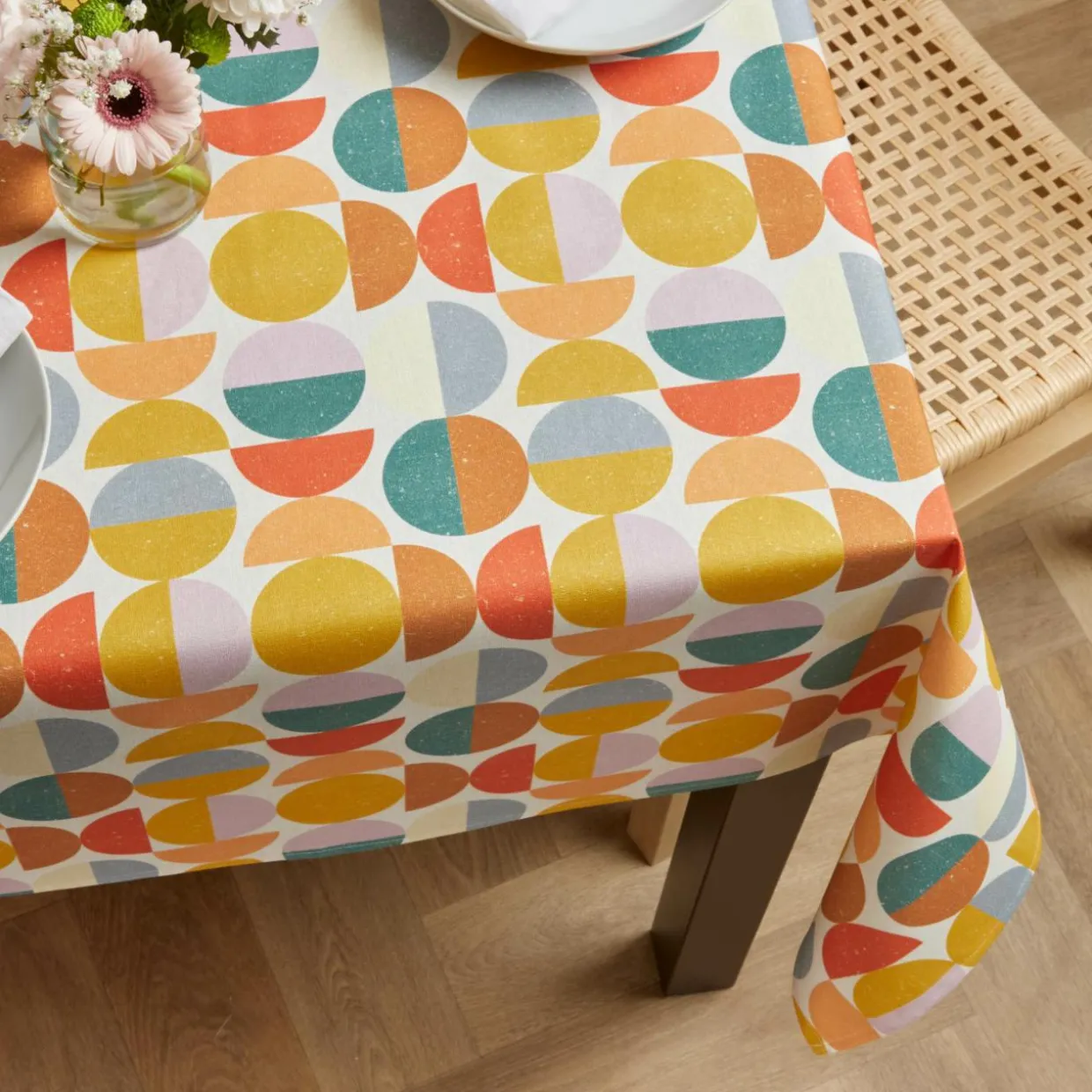 Nappe rectangulaire coton enduit (150 x 350 cm) Brooklyn Multicolore