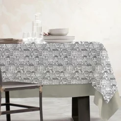 Nappe rectangulaire coton enduit (150 x 350 cm) Home Grise