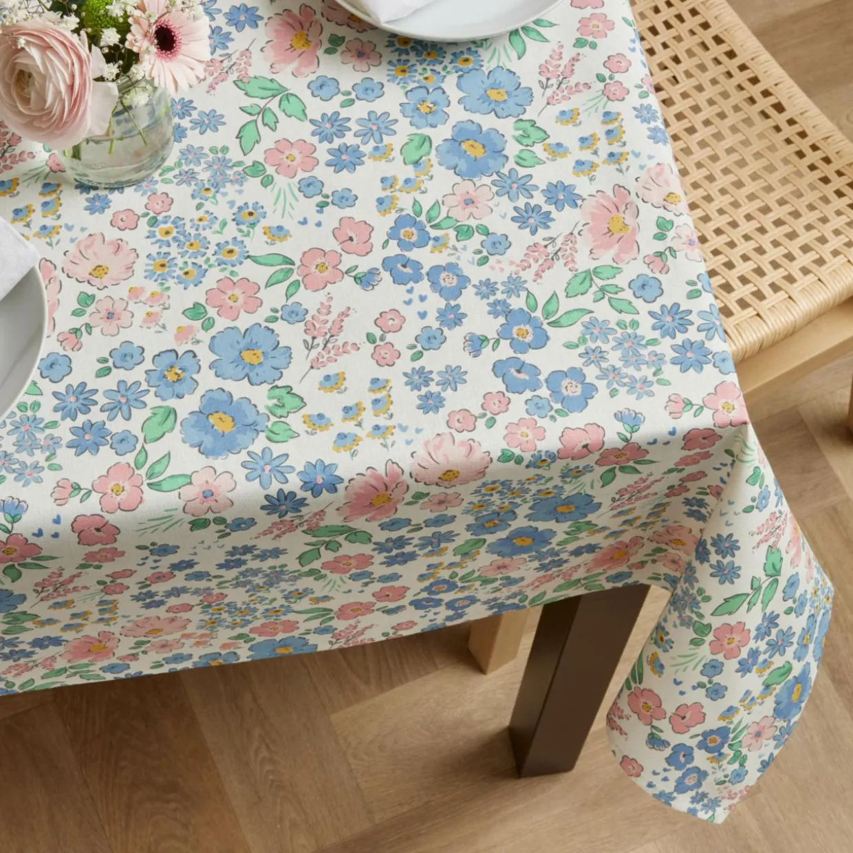 Nappe rectangulaire coton enduit (150 x 350 cm) Corolle Multicolore