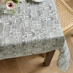 Nappe rectangulaire coton enduit (150 x 250 cm) Home Grise