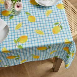 Nappe rectangulaire coton enduit (150 x 250 cm) Menton Bleue