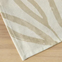 Nappe rectangulaire coton enduit (150 x 350 cm) Galice Beige