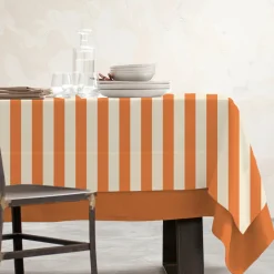 Nappe rectangulaire coton enduit (150 x 350 cm) Clementine Orange