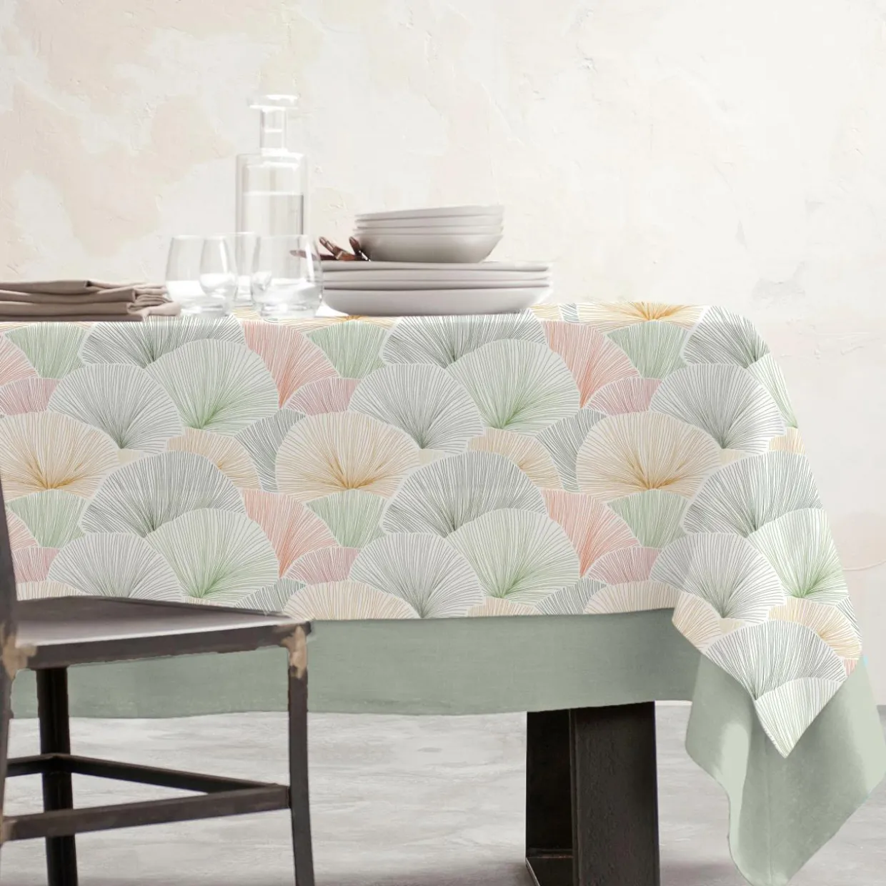 Nappe rectangulaire coton enduit (150 x 350 cm) Boston Multicolore