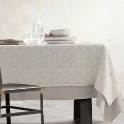 Nappe rectangulaire coton enduit (150 x 350 cm) Paolo Beige