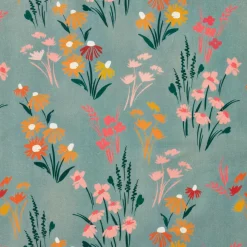Nappe rectangulaire coton enduit (150 x 350 cm) Juliette Vert eucalyptus