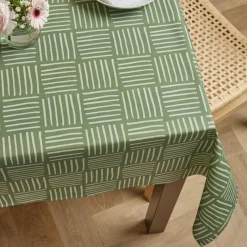 Nappe rectangulaire coton enduit (150 x 350 cm) Paolo Verte