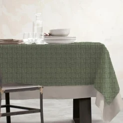 Nappe rectangulaire coton enduit (150 x 350 cm) Paolo Verte