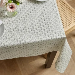 Nappe rectangulaire coton enduit (150 x 350 cm) Clara Grise