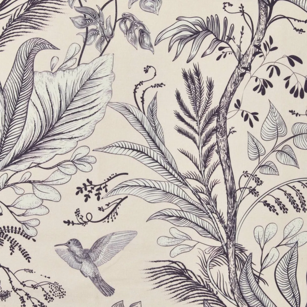 Nappe rectangulaire coton enduit (150 x 350 cm) Colibri Grise