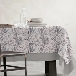 Nappe rectangulaire coton enduit (150 x 350 cm) Colibri Grise