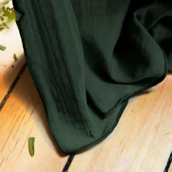 Nappe rectangulaire gaze de coton (150 x 250 cm) Gaïa Vert sapin