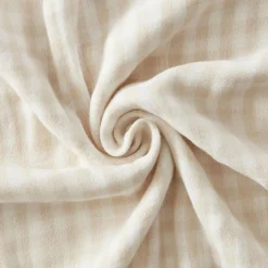 Nappe rectangulaire gaze de coton (150 x 250 cm) Gaïa vichy Beige