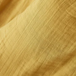 Nappe rectangulaire gaze de coton (150 x 350 cm) Gaïa Jaune safran