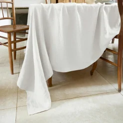 Nappe rectangulaire lin lavé (170 x 250 cm) Louise Blanche