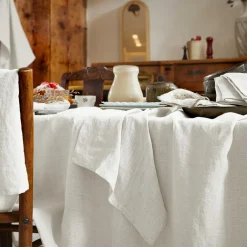 Nappe rectangulaire lin lavé (170 x 250 cm) Louise Blanche