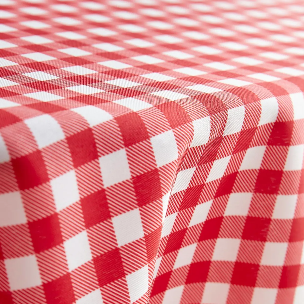 Nappe ronde anti tache (180 cm) Elise Vichy Rouge