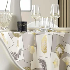 Nappe ronde anti tache (180 cm) Natane Beige