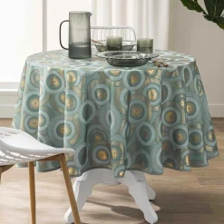 Nappe ronde anti tache (180 cm) Eclipse Vert Sauge