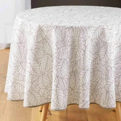 Nappe ronde anti-taches (D180 cm) Solea Blanche