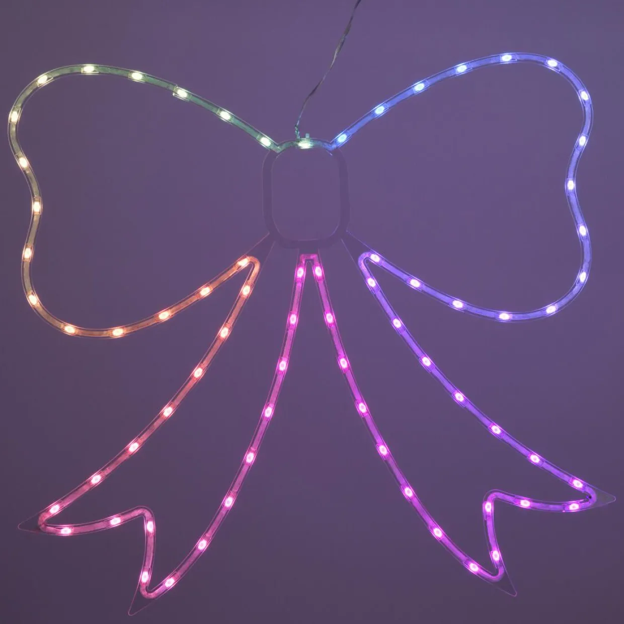 Nœud papillon lumineux néon 71 LED H60 cm Multicolore