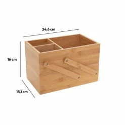 Organisateur de maquillage 2 niveaux Bambou