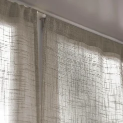 Paire de voilages passe-tringle effet lin (60 x 120 cm) Robin Taupe