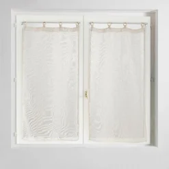 Paire de voilages tissés œillets bois (60 x 160 cm) Minalisa Beige