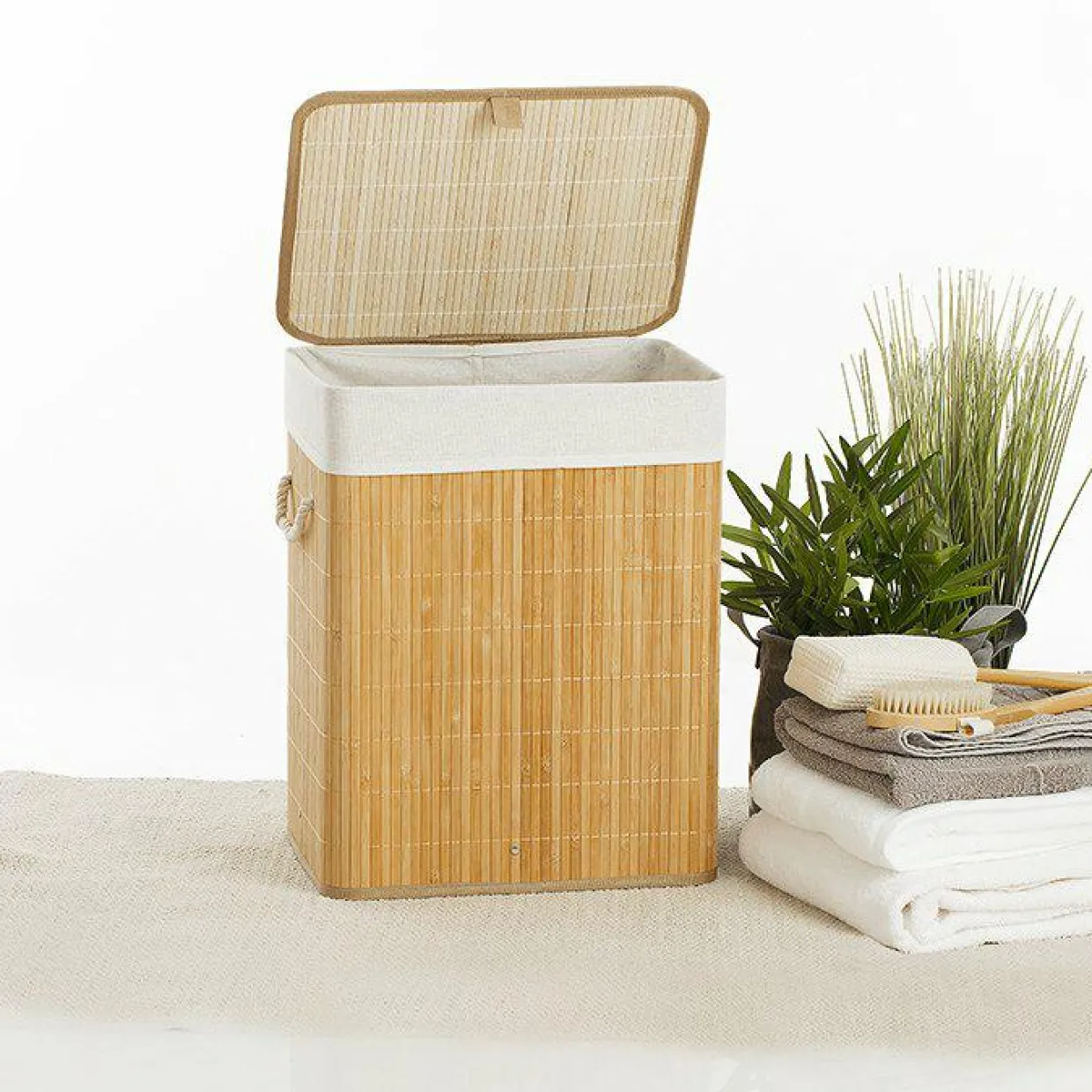 Panier à linge en bambou (H50 cm) Nuevo Naturel