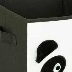 Panier de rangement enfant velours (29 x 29 cm) Panda Noir