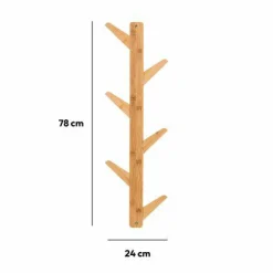 Patère double sens 6 têtes Bambou Naturelle