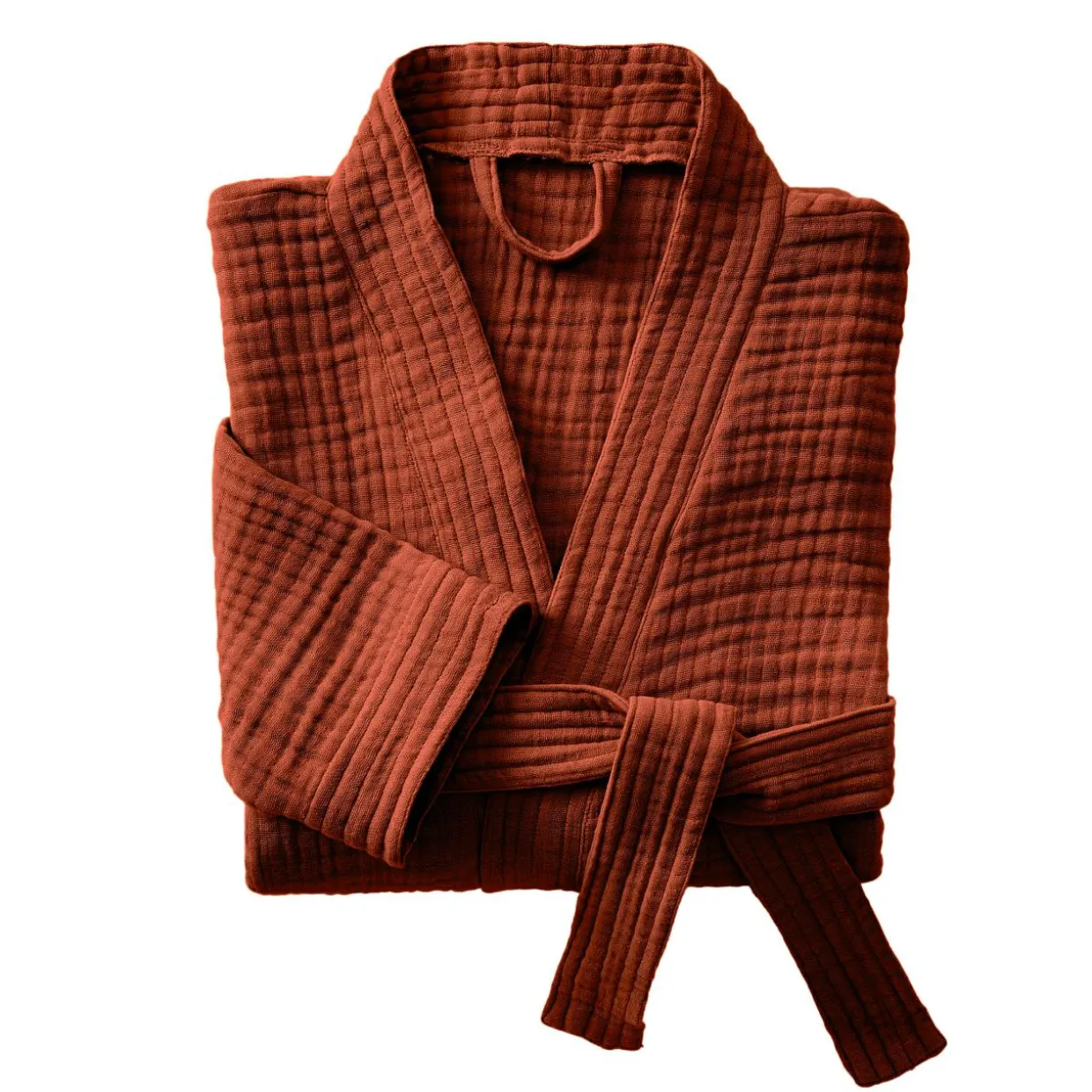 Peignoir de bain gaze de coton S/M Gaïa Terracotta